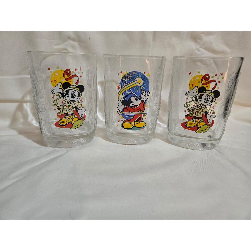 Set of 3 Vintage 2000 Disney Drinking Glasses